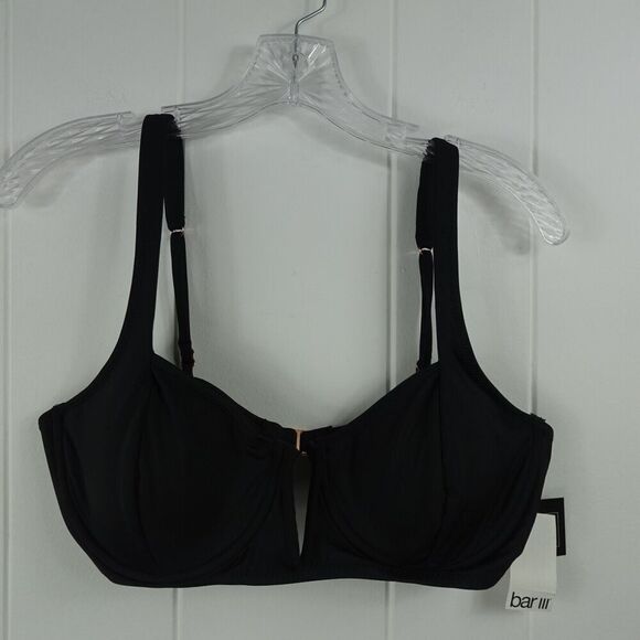 Bar III Womens Black Swim Top with Adjustable Straps X-Large - Picture 1 of 8